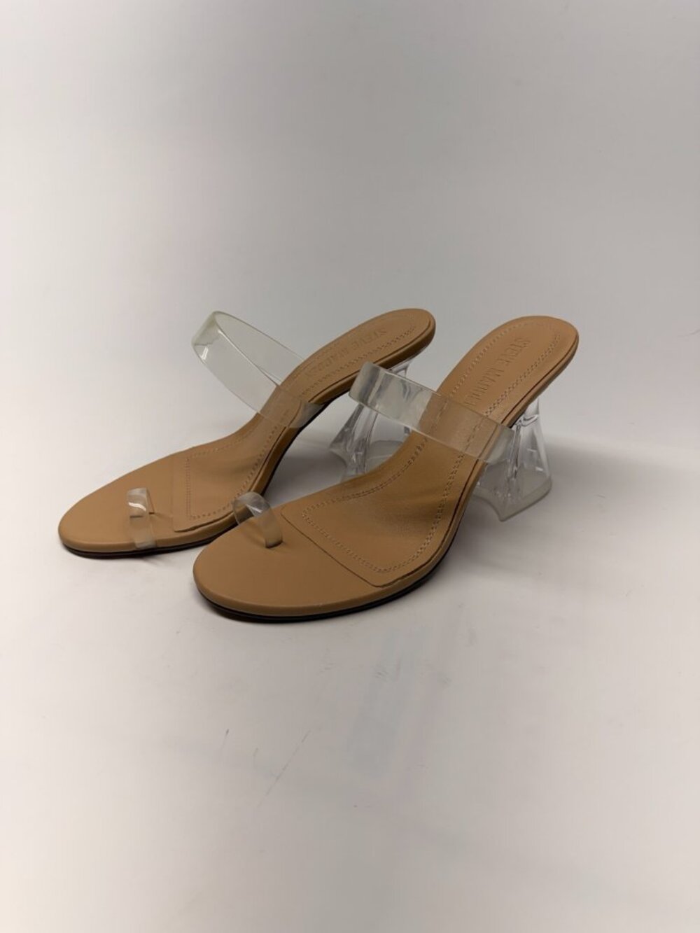 Steve Madden Women's Renie Clear Strap High Heel Sandal Sz 8